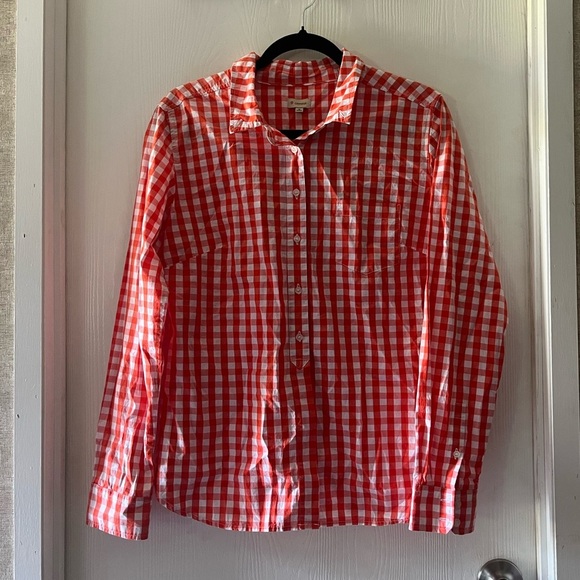 Daniel Cremieux Tops - Daniel Cremieux Red and White Checkered Shirt
